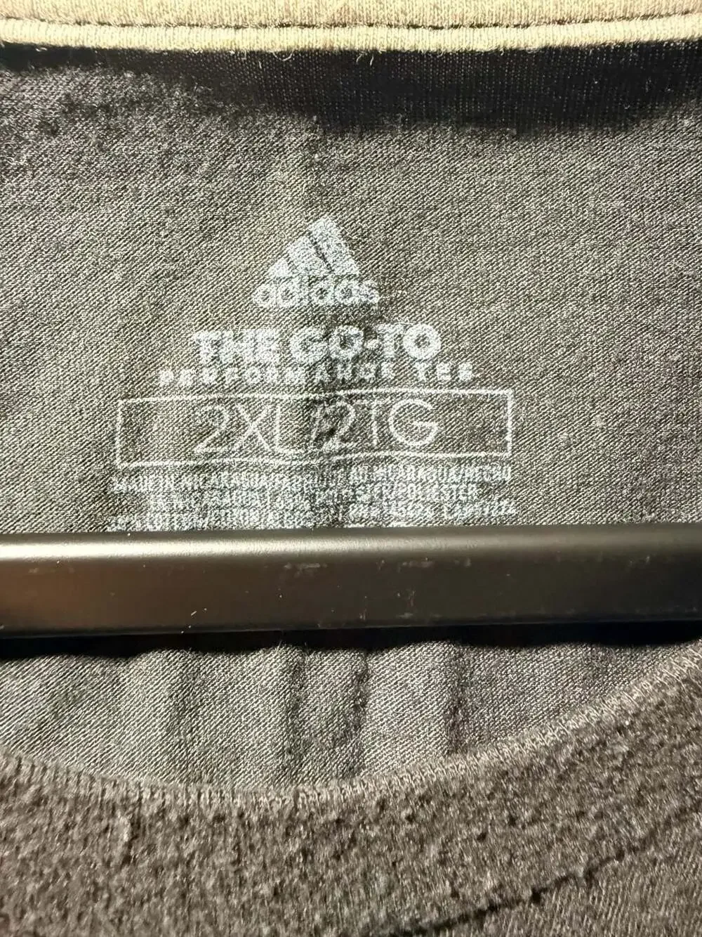 Adidas The Go-To Performance Tee Size 2XL Black Big Logo T-Shirt